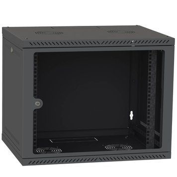 Шкаф телекоммуникационный двери стекло (черный) IPCOM 12U 600x450 99-00017727 фото