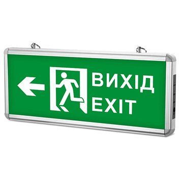 LED светильник аварийный "ВЫХОД СО СТРЕЛКОЙ" двухсторонний TITANUM 230V (TL-EM101-D) 99-00017537 фото