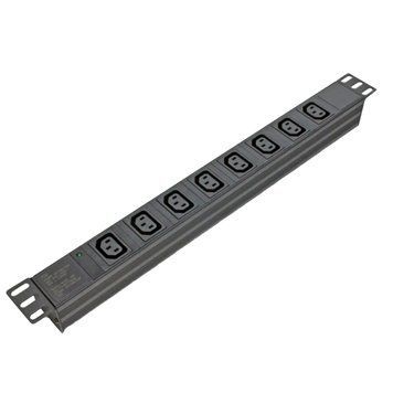 Блок 19" на 8 роз. С13, 10А, з індикат., без шнура, чорний, 1U, Kingda KD-IEC1008WKPB19A-C14 99-00006962 фото