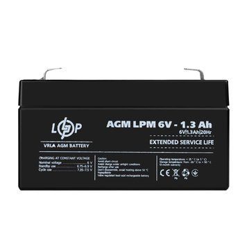 Аккумулятор AGM LPM 6V - 1.3 Ah Уценка 10.2024 LP41818 фото