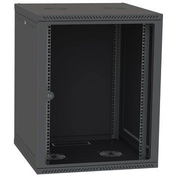 Шкаф телекоммуникационный двери стекло (черный) IPCOM 15U 600x600 99-00017729 фото
