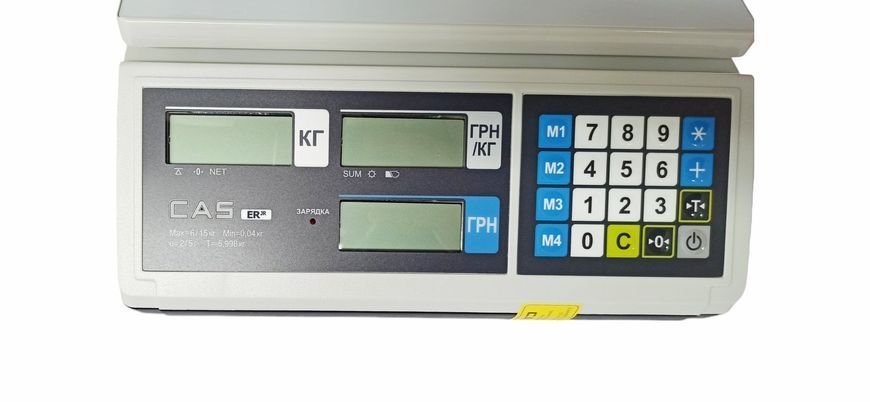 Ваги торгові CAS ER JR CB на 6 кг (без стійки) (без RS-232) ER-JR-CB-6-30 фото