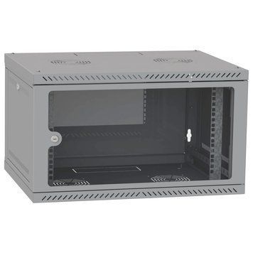Шкаф телекоммуникационный двери стекло (серый) IPCOM 6U 600x600 99-00021557 фото