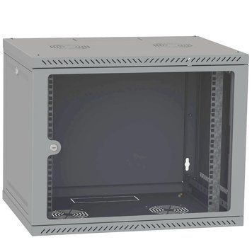 Шкаф телекоммуникационный двери стекло (серый) IPCOM 9U 600x600 99-00021556 фото