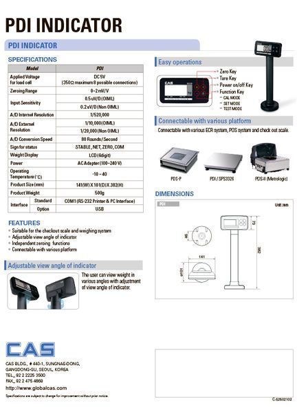 Ваги-сканери CAS PDS P на 15 кг PDS-P-15-30 фото