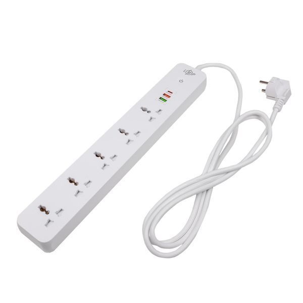 Мережевий фільтр (подовжувач) LP (5x230V-2500W, 1xUSB-38W/PD/QC3.0, 1xType-C 20W, 1xUSB 18W) LP30324 фото
