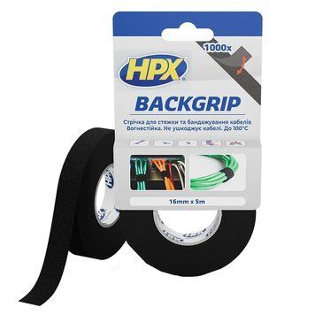 Лента-липучка для бандажа кабелей HPX BACKGRIP BG1605 16х1,25мм 5м 99-00023179 фото