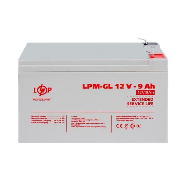 Акумулятор гелевий LPM-GL 12V - 9 Ah LP6563 фото