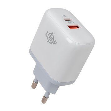 Зарядка для телефону LP 45W (Type-C+USB) QC + кабель (Type-C to Type-C) 45WCH LP30321 фото